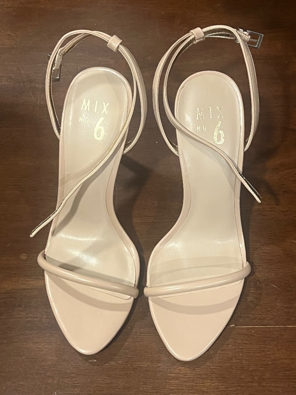 Mix No 6 beige slim strap heels (size 7.5)